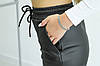 Штани джогери утеплені для дівчинки підлітків екошкіра на замші колір чорний, фото 7