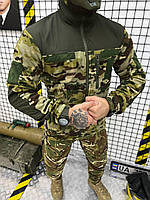 Комплект флісова кофта + штани + бейсболка мультикам + поло хакі. Тактичний костюм військовий