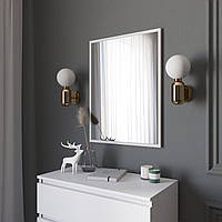 Зеркало навесное, настенное зеркало над комодом, туалетным столиком D-4 Белое