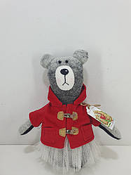 Новорічний ведмедик Тедді в Червоному пальто Hand made