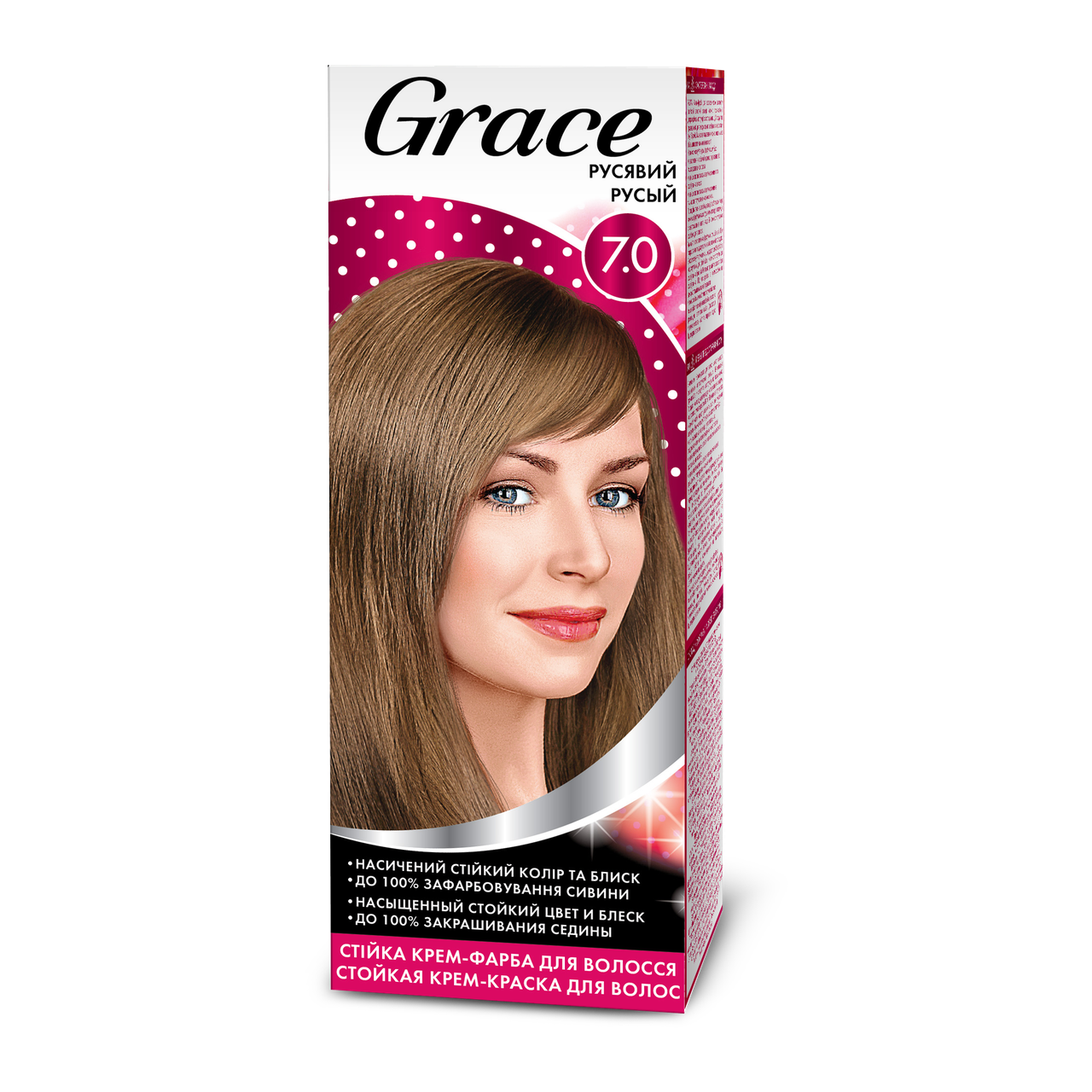 Стійка крем-фарба для волосся Grace Русий 7.0, 120 мл