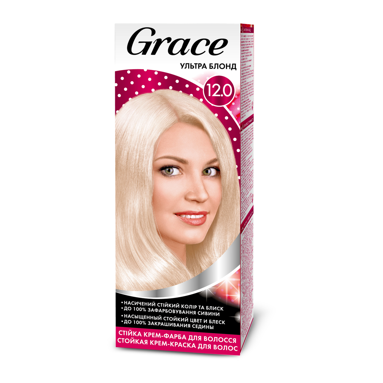 Стійка крем-фарба для волосся Grace Ультра-блонд 12.0, 120 мл