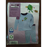 Трикотажний комплект піжама для хлопчика малюка р.62-68 - 3-6 місяців, кофта + штани, True Style, фото 2