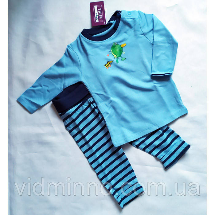 Трикотажний комплект піжама для хлопчика малюка р.62-68 - 3-6 місяців, кофта + штани, True Style, фото 1