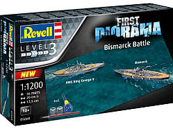 Збірна модель - Перша діорама (1:1200) Кораблі "Bismarck Battle", 2 моделі в наборі (Подарунковий набір)