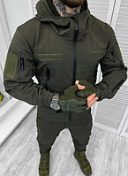 Костюм олива демисезонный утепленный, тактическая армейская форма осенняя, костюмы Softshell хаки