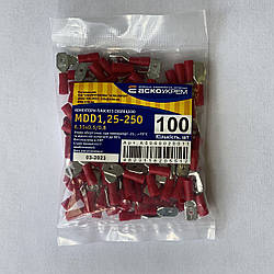 Наконечник-конектор "папа" MDD1,25-250 6,35x0,5-0,8 (упак.100шт)
