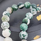 Чотки із натурального каміння моховий агат і білий агат матовий на 50 бусин, фото 5