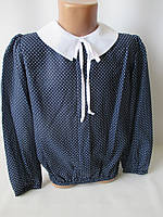 Школьные блузы в мелкий горошек для девочек.
