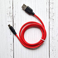 Кабель Hoco X21 Plus Silicone Cable Type-C силиконовый (1м 3A) красный