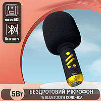 Беспроводной микрофон караоке с Bluetooth колонкой Wster DS106 5Вт, microSD, 1200мАч Черный