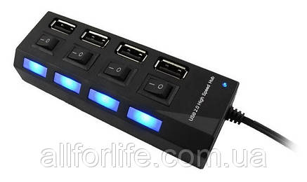 Юсб хаб концентратор USB hub на 4 порта с включателями белый: продажа ...