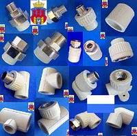 Фітинги для поліпропіленових труб білі