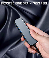 USB хаб Deepfox 2013TU3 Type C/Type A 4 порти hub концентратор алюмінієвий, фото 3