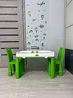 Набор столик с двумя стульями зеленый ТМ DOLONI