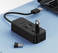 USB хаб Deepfox 1901U Type A 4+1 порти hub концентратор 5 in 1, фото 2