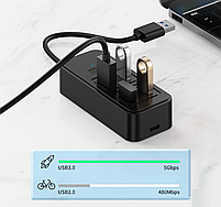USB хаб Deepfox 1901U Type A 4+1 порти hub концентратор 5 in 1, фото 7