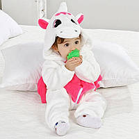 Детская пижама комбинезон кигуруми для детей Единорог, цвет белый. Кигуруми на девочку