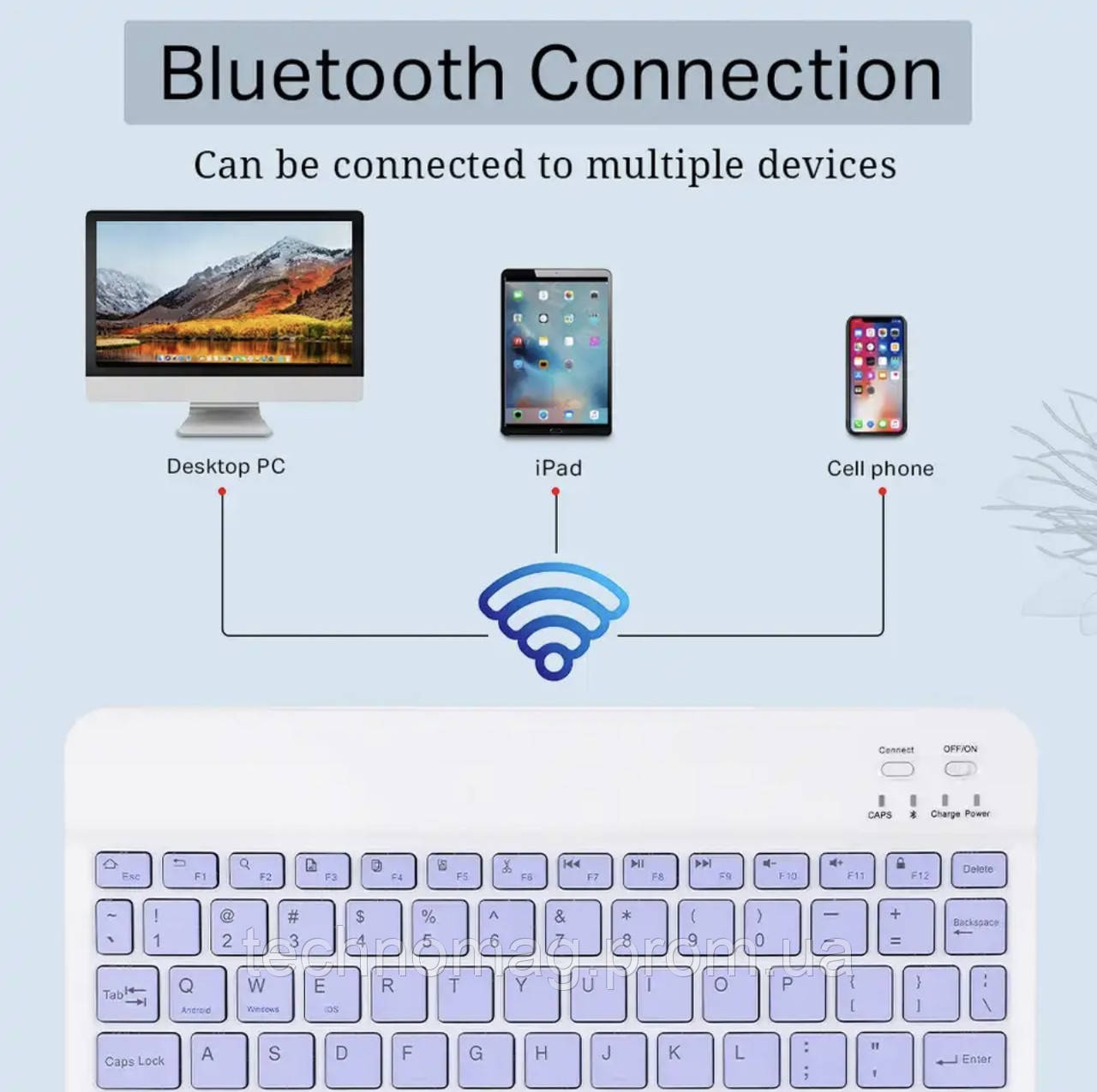 Купить Ультратонкая беспроводная Bluetooth клавиатура + мышь 10 дюймов ...