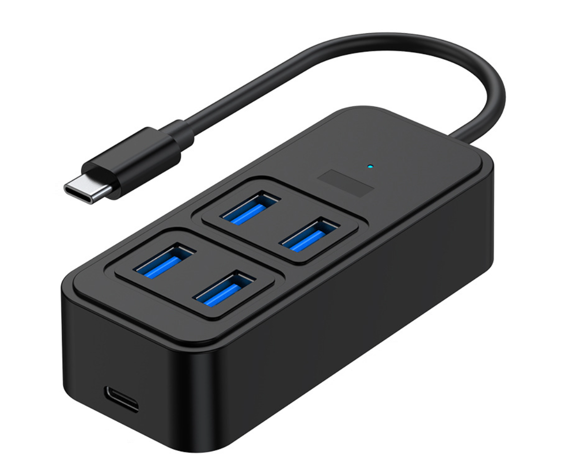 USB хаб Deepfox 1901T Type C 4+1 порти hub концентратор 5 in 1