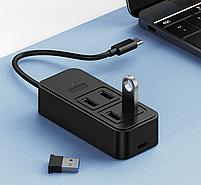 USB хаб Deepfox 1901T Type C 4+1 порти hub концентратор 5 in 1, фото 5