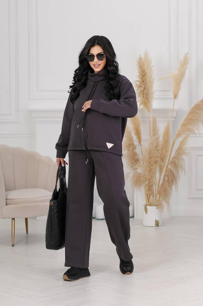 Спортивний костюм осінь-зима NOBILITAS 42 - 52 графіт тринитка пеньэ Туреччина на флісі(арт. 23041), фото 1