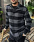 Чоловіча утепленая байкова сорочка в клітку сіра | чоловіча тепла кашемірова сорочка Туреччина 1114, фото 2