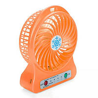 Вентилятор настольный Mini Fan XSFS-01 с аккумулятором 18650 оранжевый (417531)(st232)