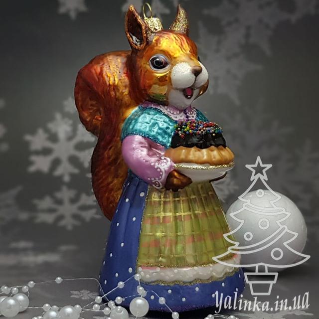 Komozja Family новогодняя витрина игрущка на елку из стекла Скляна ялинкова іграшка білка Mostowski Family Скляна ялинкова іграшка Білка Mostowski Family Komozja стеклянная игрушка mostowski