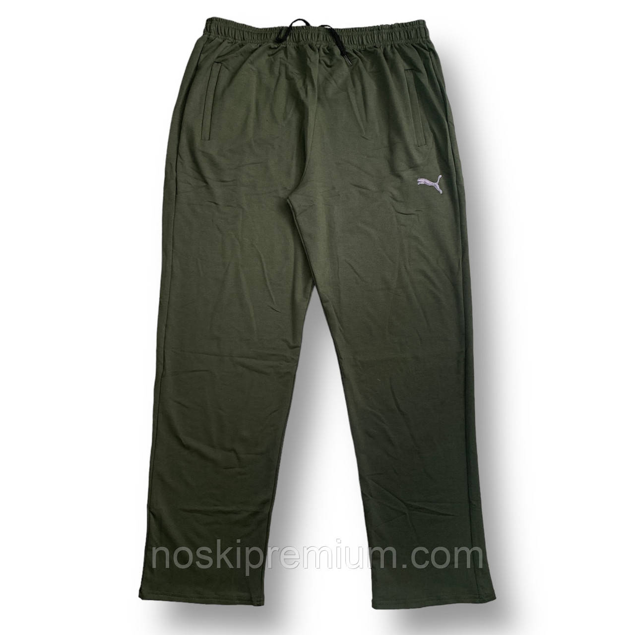 Штани спортивні чоловічі двонитка пеньє Puma, розміри 46-54, хакі, 5033, фото 1