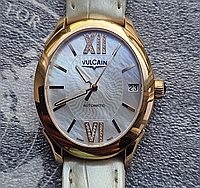 Золотий жіночий годинник часы з діамантами Vulcain First Lady Automatic Manufacture Gold 750