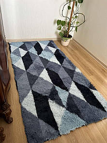Хутряний килимок на підлогу 90х200 см абстракція