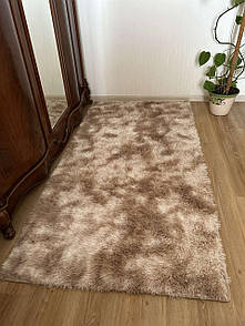 Хутряний килимок на підлогу 90х200 см беж