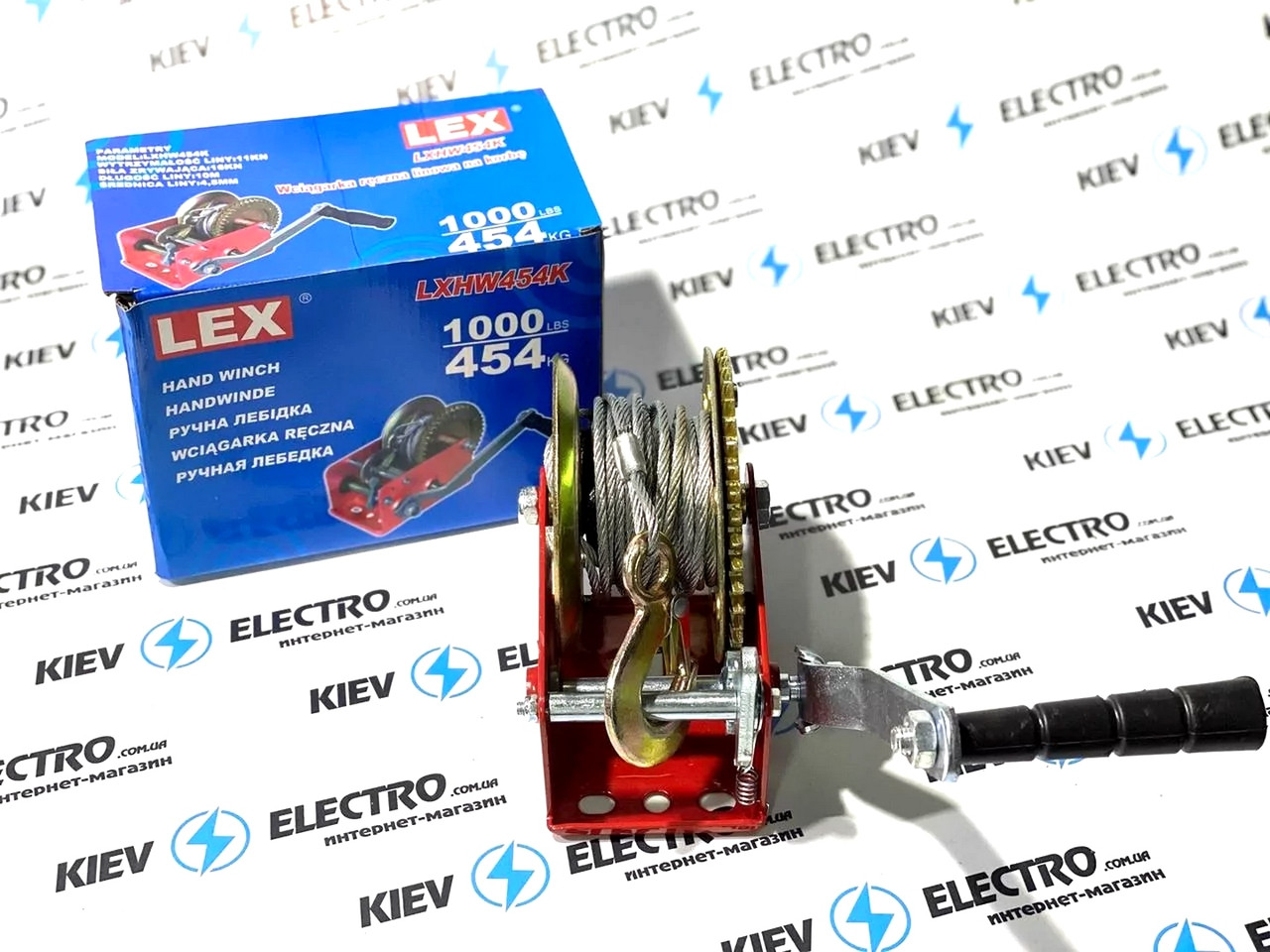 Лебедка ручная барабанная 454кг LEX (Польша), Лебедка рычажная ...