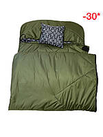 Армейский зимний спальный мешок -30°C.Компрессионный чехол + подушка в комплекте. Олива