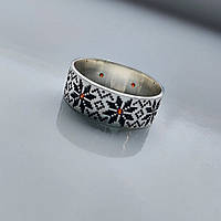 Срібна каблучка Вишиванка 7 мм