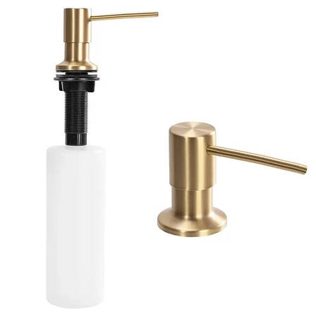 Врізний дозатор для рідини REA BRUSHED GOLD 330мл., фото 1