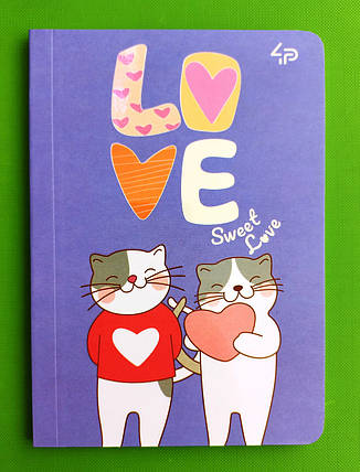 Канц Блокнот A6/80 "Profiplan" /904242/ ## "Sweet love note" cats, склейка, глянц/лам, 70г, фото 1