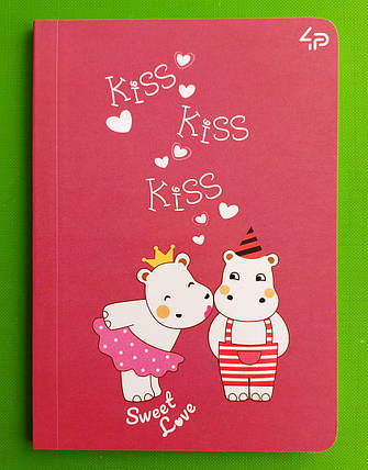 Канц Блокнот A6/80 "Profiplan" /904259/ ## "Sweet love note" hippos, склейка, глянц/лам, 70г, фото 1
