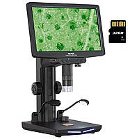 VEVOR Цифровой микроскоп с 26 см HD экраном 10X-1300X Увеличение Микроскоп с отраженным светом USB Микроскоп с