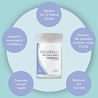 Психобіотик Bened Life Neuralli PS128 ( раніше Solace) / Неврологічний пробіотик 30 млрд КУО 60 капсул BX708, фото 3