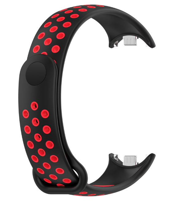 Ремінець CDK для Xiaomi Mi Smart Band 9 | Silicone Sport Band Nike (015815) (black / red)