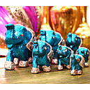 Набір статуеток 7 акрилових слоників блакитний, фото 2