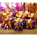 Набір статуеток 7 акрилових слоників золотий, фото 3