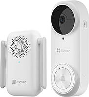 Бездротовий комплект EZVIZ 2K Video Doorbell із живленням від батареї.