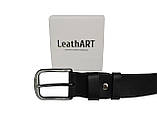 Чоловічий шкіряний ремінь "Dominatore" чорний, фото 3