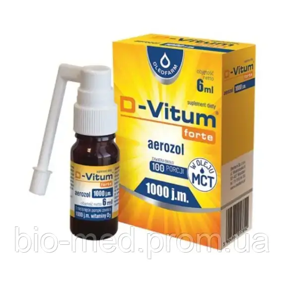D-Vitum forte 1000 j.m. - аерозоль для дітей від 3 років життя, 6 мл, фото 1