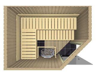 Збірна сауна кабіна Harvia Sauna cabin Variant 1945x1505 right