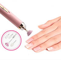 Машинка для зняття гель лаку, фрезер-ручка для апаратного манікюру з насадками, Flawless Salon Nails
