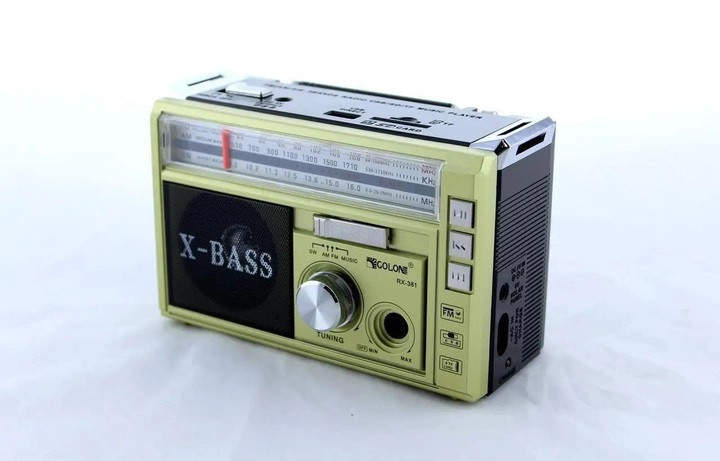 Радіоприймач-бездротова колонка GOLON RX-382 на акумуляторі, від мережі 220 V і батарейок,фонар ( FM/ AM/SW), фото 1